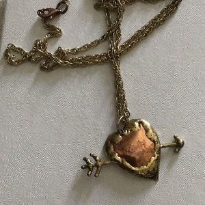 Brass and copper one of a kind necklace